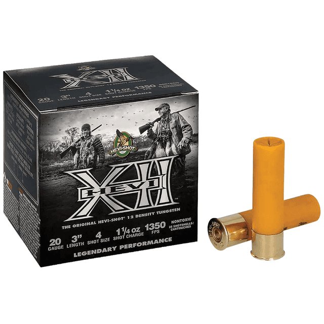 HEVI-Shot HS53202 HEVI-XII 20 Gauge 3" 1 1/4oz 2Shot 25 Per Box HEVI-Shot HS53202 HEVI-XII 20 Gauge 3" 1 1/4oz 2Shot 25 Per Box
