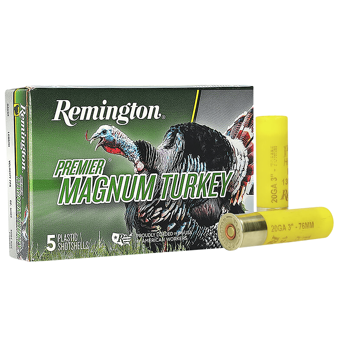 Remington Ammunition 26859 Premier Magnum Turkey 20 Gauge 3" 1 1/4oz 6 Shot 5 Per Box Remington Ammunition 26859 Premier Magnum Turkey 20 Gauge 3" 1 1/4oz 6 Shot 5 Per Box