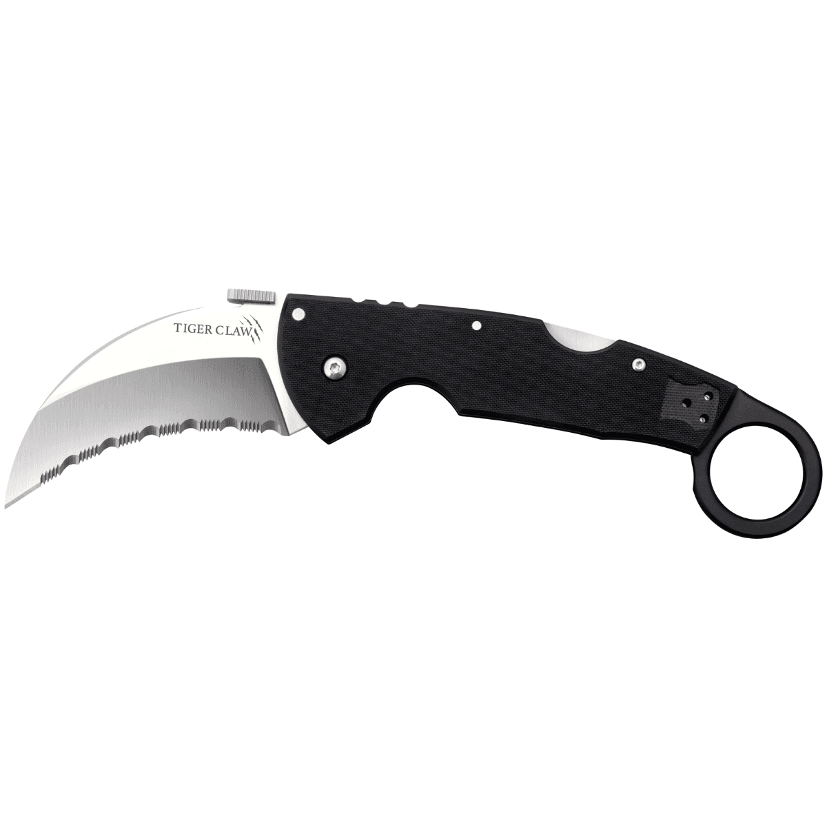 Cold Steel Tiger Claw Knife, 3.50" Folding Hawkbill Serrated Blade 6" Matte Black Handle Includes Belt Clip - CS22KFS Cold Steel Tiger Claw Knife, 3.50" Folding Hawkbill Serrated Blade 6" Matte Black Handle Includes Belt Clip - CS22KFS