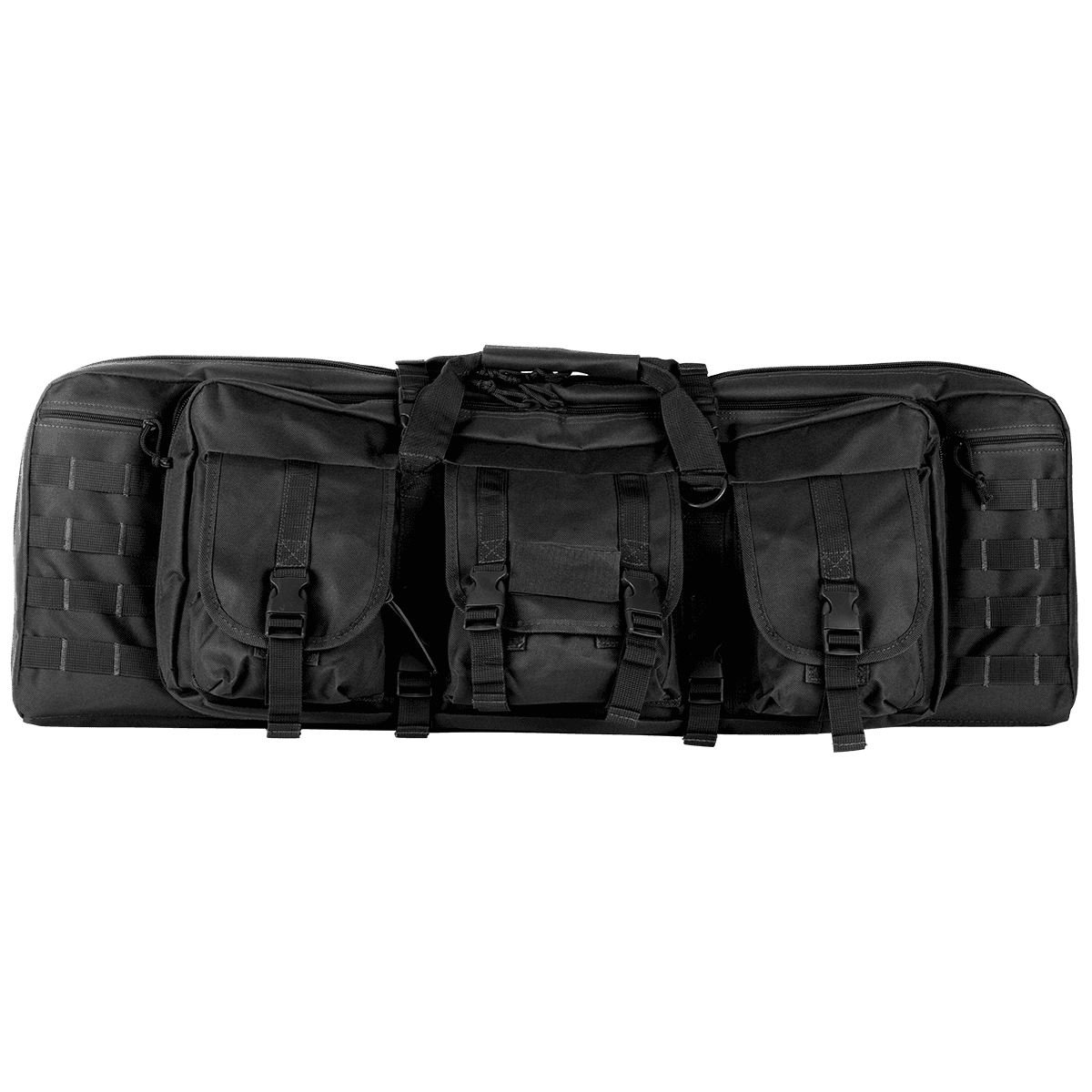 NcStar CVDC2946B42 VISM Double Carbine Case Heavy Duty PVC Nylon w/Padded Center Divider Lockable Zippers Exterior Pockets NcStar CVDC2946B42 VISM Double Carbine Case Heavy Duty PVC Nylon w/Padded Center Divider Lockable Zippers Exterior Pockets