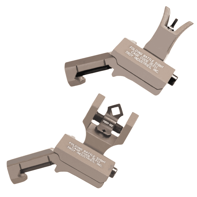 Troy Ind 45 Degree Offset Battlesight Set, FDE Anodized M4 Front & Dioptic Rear - SSIG-45S-MDFT-00 Troy Ind 45 Degree Offset Battlesight Set, FDE Anodized M4 Front & Dioptic Rear - SSIG-45S-MDFT-00