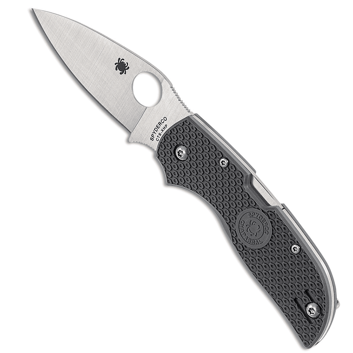 Spyderco C152PGY Chaparral Lightweight 2.80" Folding Drop Point Plain Gray Satin CTS XHP Steel Blade 3.60" FRN Handle Spyderco C152PGY Chaparral Lightweight 2.80" Folding Drop Point Plain Gray Satin CTS XHP Steel Blade 3.60" FRN Handle