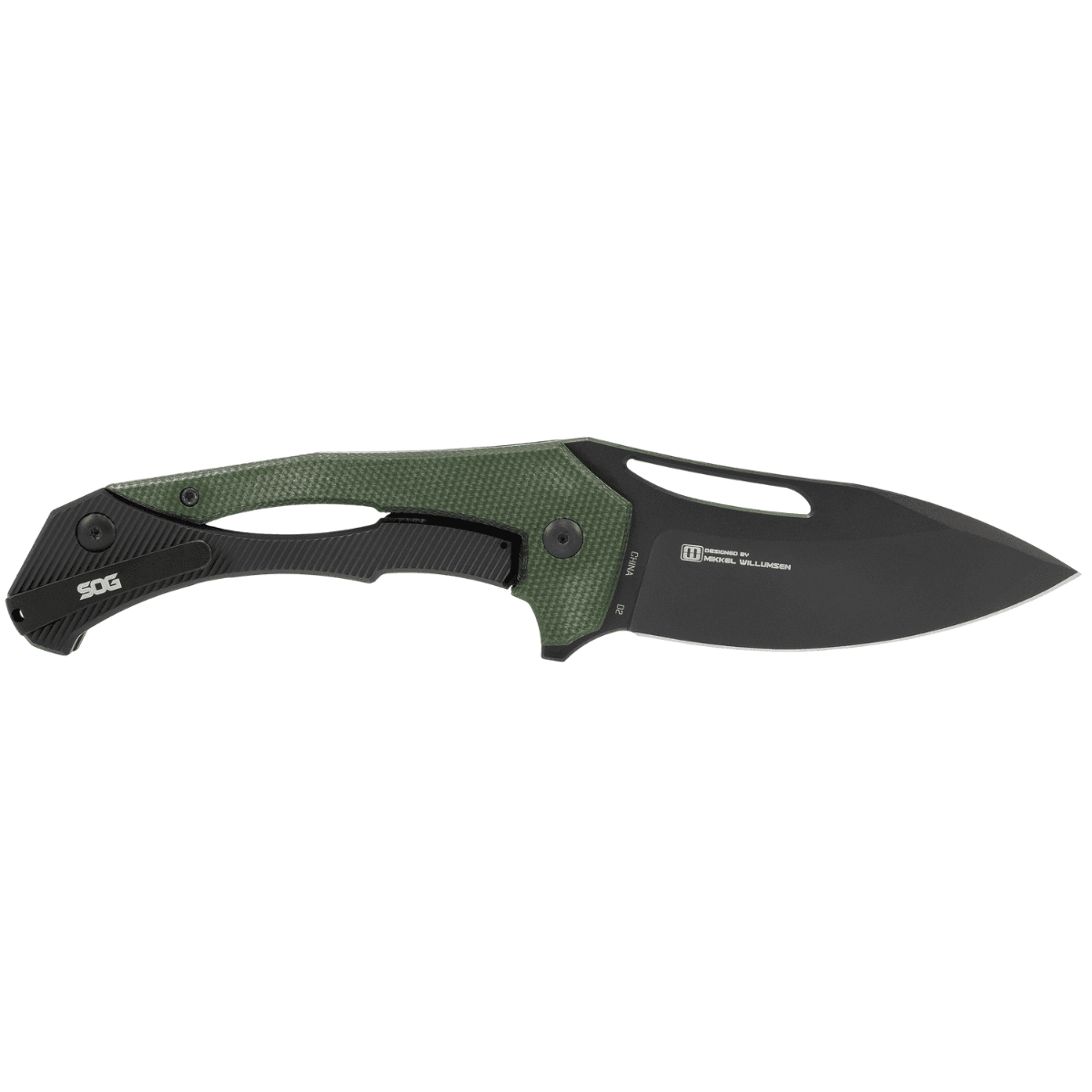 S.O.G Bulwark Folding knife, 3'' Drop-Point Blade OD Green Micarta handle - SOG14240257 S.O.G Bulwark Folding knife, 3'' Drop-Point Blade OD Green Micarta handle - SOG14240257
