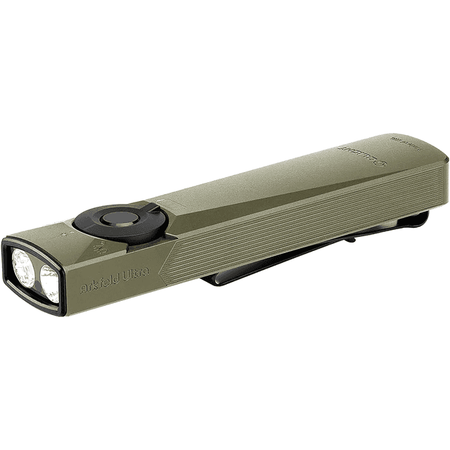Olightstore Usa Inc ARKFELDULTRACLASS3R Arkflex EDC Flashlight Olive Aluminum White Light LED 1400 Lumens 103 Meters Beam Distance Olightstore Usa Inc ARKFELDULTRACLASS3R Arkflex EDC Flashlight Olive Aluminum White Light LED 1400 Lumens 103 Meters Beam Distance