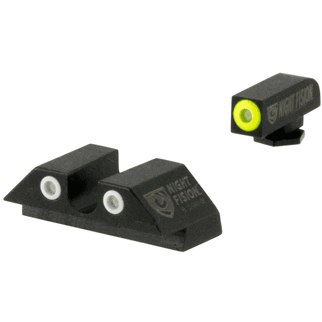 Night Fision Tritium Night Sights For Glock, Green Tritium Yellow Outline Front Sight-Green Tritium White Outline Rear Sight Glock 17/17L/19/22 - GLK001007YGW Night Fision Tritium Night Sights For Glock, Green Tritium Yellow Outline Front Sight-Green Tritium White Outline Rear Sight Glock 17/17L/19/22 - GLK001007YGW
