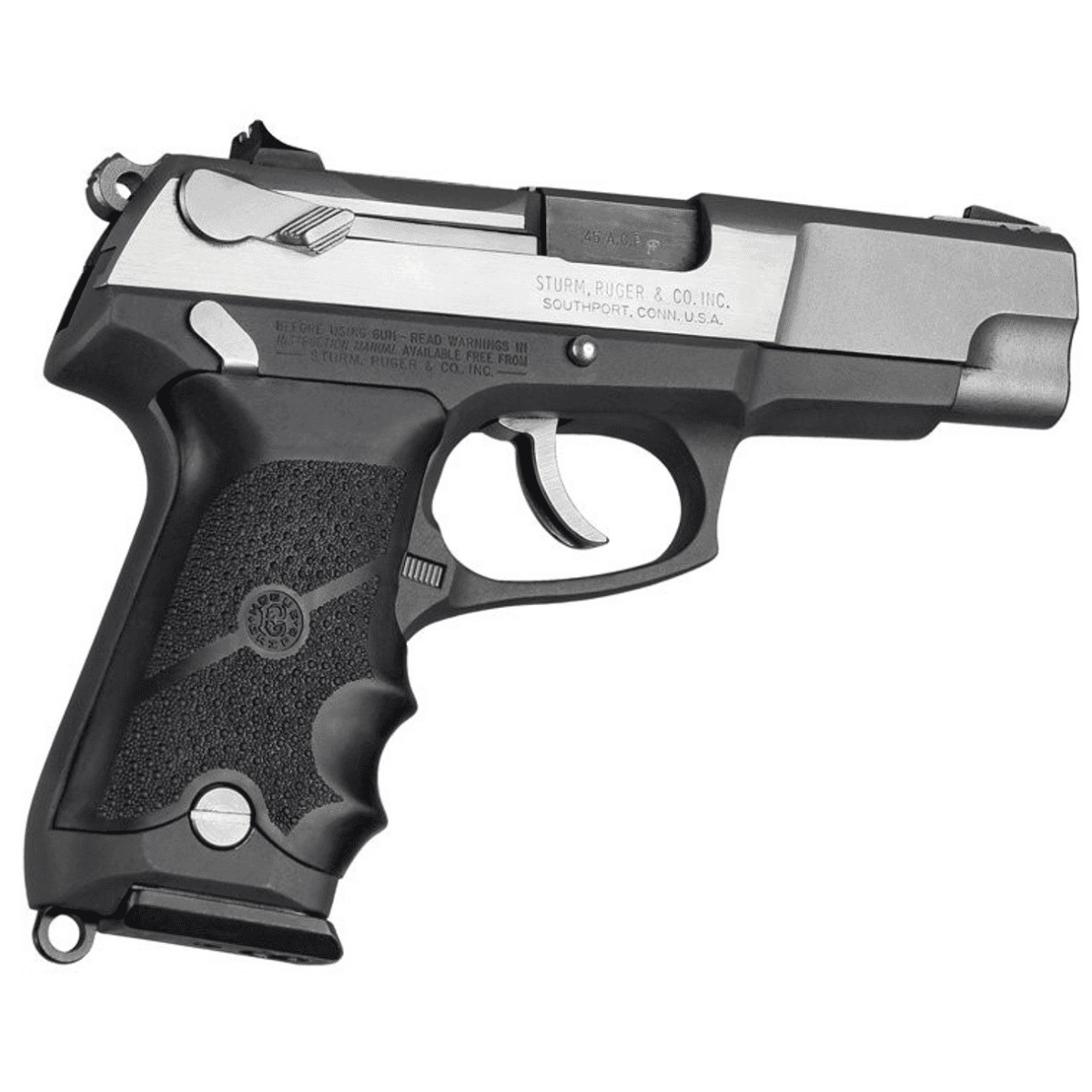 Hogue Rubber Grip, Black Rubber W Finger Grooves for Ruger P85, P91 - 85000 Hogue Rubber Grip, Black Rubber W Finger Grooves for Ruger P85, P91 - 85000