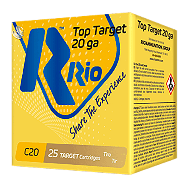 Rio Top Target 20 Gauge 2.75" 7/8oz 7.5 Shot 25 Rounds - TT2075 Rio Top Target 20 Gauge 2.75" 7/8oz 7.5 Shot 25 Rounds - TT2075