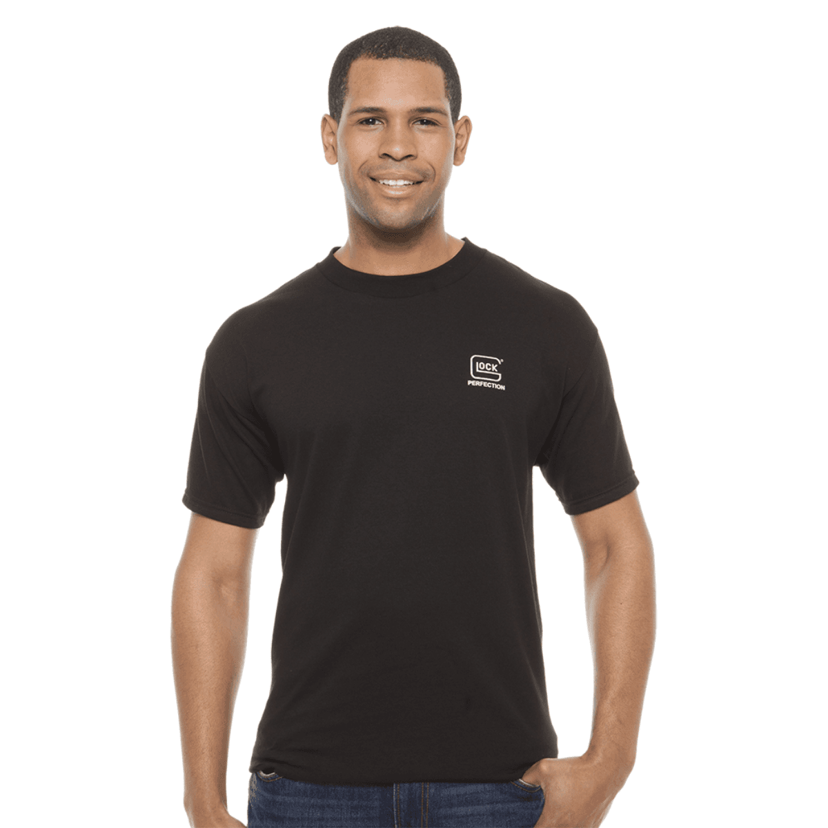 Glock Perfection Black Pre-Shrunk Cotton Short Sleeve T-Shirt 2XL - AA11003 Glock Perfection Black Pre-Shrunk Cotton Short Sleeve T-Shirt 2XL - AA11003
