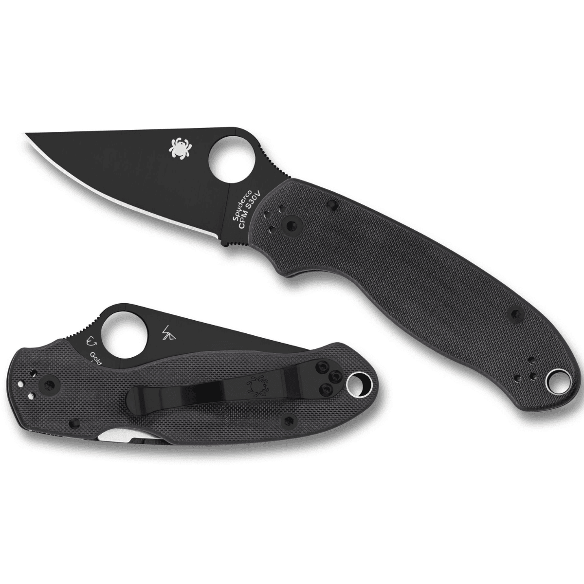 Spyderco Para 3 Folding Knife, 2.95" Clip Point Plain Black DLC CPM S45VN SS Blade/Black G10 Handle Includes Pocket Clip - C223GPBK Spyderco Para 3 Folding Knife, 2.95" Clip Point Plain Black DLC CPM S45VN SS Blade/Black G10 Handle Includes Pocket Clip - C223GPBK