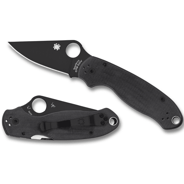 Spyderco Para 3 Folding Knife, 2.95" Clip Point Plain Black DLC CPM S45VN SS Blade/Black G10 Handle Includes Pocket Clip - C223GPBK Spyderco Para 3 Folding Knife, 2.95" Clip Point Plain Black DLC CPM S45VN SS Blade/Black G10 Handle Includes Pocket Clip - C223GPBK