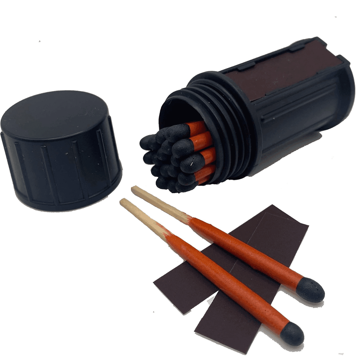 Black Beard Fire Starters Stormproof Matches, Black/Red 3" Long 20 Matches - MAT Black Beard Fire Starters Stormproof Matches, Black/Red 3" Long 20 Matches - MAT