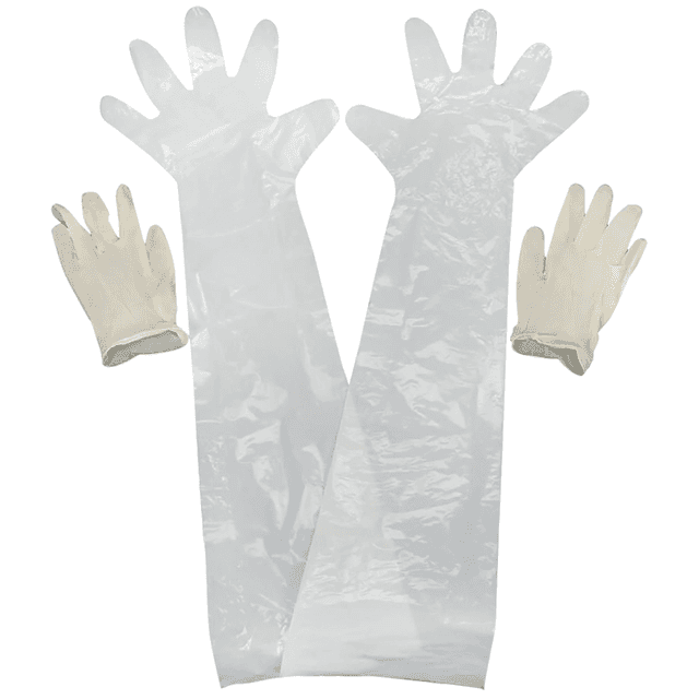 Allen Field Dressing Gloves, Clear Shoulder/Wrist Latex 2 Pack - 51 Allen Field Dressing Gloves, Clear Shoulder/Wrist Latex 2 Pack - 51