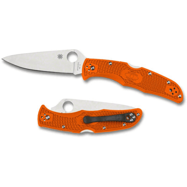 Spyderco Endura 4 Lightweight Knife, 3.75" Folding Clip Point Plain VG-10 SS Blade Orange Bi-Directional Texturing FRN Handle Includes Pocket Clip - C10FPOR Spyderco Endura 4 Lightweight Knife, 3.75" Folding Clip Point Plain VG-10 SS Blade Orange Bi-Directional Texturing FRN Handle Includes Pocket Clip - C10FPOR