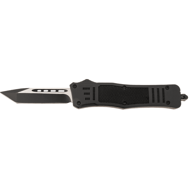 Steel River Knives Spartan Knife, Medium 3.25" Tanto Plain Black/Silver 440C SS Blade/ 4.50" Black Aluminum Zinc Alloy Handle - T618BT Steel River Knives Spartan Knife, Medium 3.25" Tanto Plain Black/Silver 440C SS Blade/ 4.50" Black Aluminum Zinc Alloy Handle - T618BT