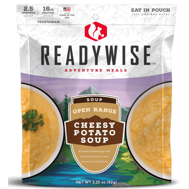 ReadyWise Outdoor Food Kit Open Range Cheesy Potato Soup, 2.5 Servings In A Resealable Pouch, 6 Per Case - RW05010 ReadyWise Outdoor Food Kit Open Range Cheesy Potato Soup, 2.5 Servings In A Resealable Pouch, 6 Per Case - RW05010