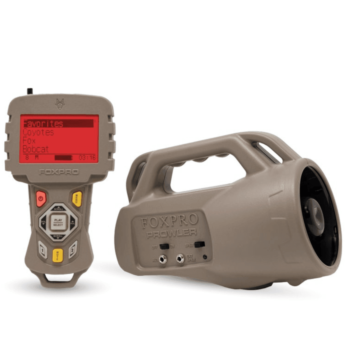 Foxpro Prowler Digital Call, Tan ABS Polymer Attracts Predators Features TX433 Transmitter - PROWLER Foxpro Prowler Digital Call, Tan ABS Polymer Attracts Predators Features TX433 Transmitter - PROWLER