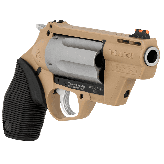 Taurus 2441029FDE Judge Public Defender Small Frame 45 Colt (Long Colt)/410 Gauge 5rd 2.50" Flat Dark Earth Pistol Taurus 2441029FDE Judge Public Defender Small Frame 45 Colt (Long Colt)/410 Gauge 5rd 2.50" Flat Dark Earth Pistol