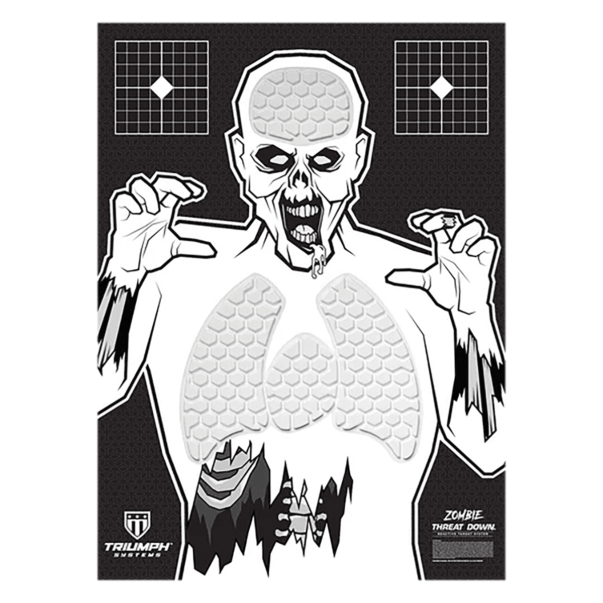 Triumph Systems Threat Down Reactive Splatter Target Zombie Hanging Paper 30 in x 22 in - 031513001 Triumph Systems Threat Down Reactive Splatter Target Zombie Hanging Paper 30 in x 22 in - 031513001