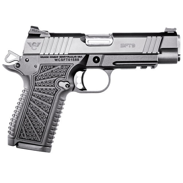 Wilson Combat SFT9CMR42 SFT9 Compact 9mm 15+1 4.25" Lightrail Black Armor-Tuff Stainless Steel Handgun Wilson Combat SFT9CMR42 SFT9 Compact 9mm 15+1 4.25" Lightrail Black Armor-Tuff Stainless Steel Handgun