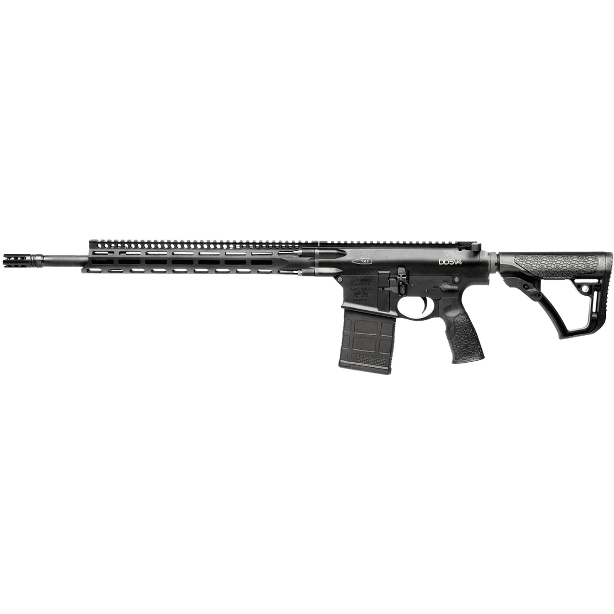 Daniel Defense DD5 V4 *CA Compliant Rifle, 18" Stainless Steel Barrel No Magazine 6 Position w/SoftTouch Overmolding Stock Black Polymer Grip 7.62x51mm NATO - 0215813210067 Daniel Defense DD5 V4 *CA Compliant Rifle, 18" Stainless Steel Barrel No Magazine 6 Position w/SoftTouch Overmolding Stock Black Polymer Grip 7.62x51mm NATO - 0215813210067