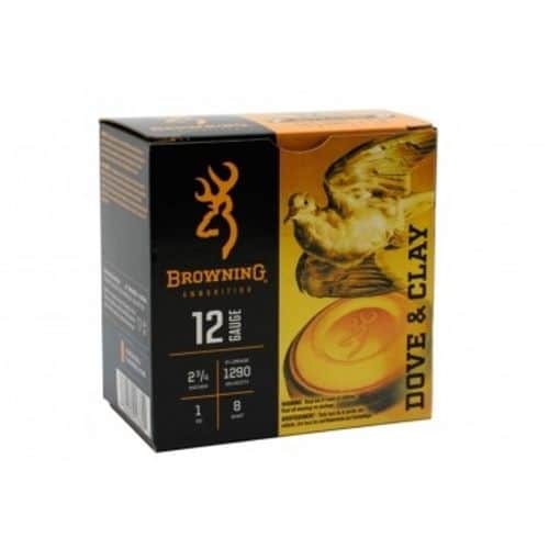 BROWNING 12GA 2-3/4" 1OZ 1290 FPS #8 DOVE AND CLAY 25RDS BROWNING 12GA 2-3/4" 1OZ 1290 FPS #8 DOVE AND CLAY 25RDS
