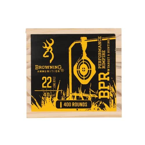 Browning 22LR 40GR LRN 400 rounds in wooden box Browning 22LR 40GR LRN 400 rounds in wooden box