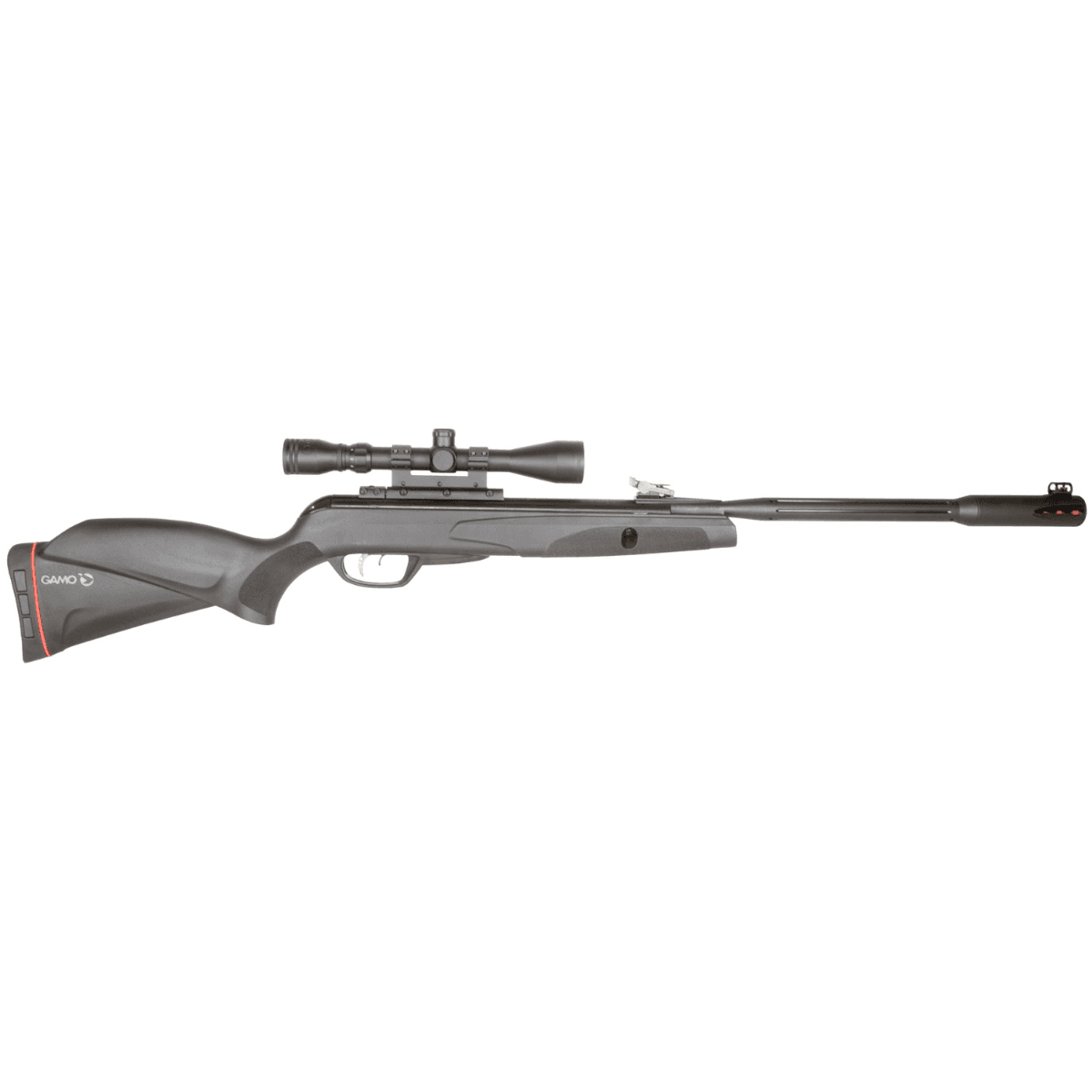 Gamo Whisper Fusion Mach1 Air Gun Rifle, 20.50'' Barrel Gas Piston Black Receiver Black Molded All Weather Stock Scope 3-9x40mm 177 Cal - 6110063254 Gamo Whisper Fusion Mach1 Air Gun Rifle, 20.50'' Barrel Gas Piston Black Receiver Black Molded All Weather Stock Scope 3-9x40mm 177 Cal - 6110063254