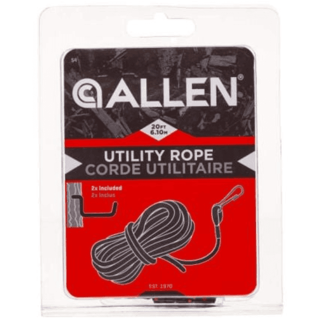 Allen Treestand Bow & Gun Rope, Black/Red 20' Long Includes 2 Hangers - 54 Allen Treestand Bow & Gun Rope, Black/Red 20' Long Includes 2 Hangers - 54
