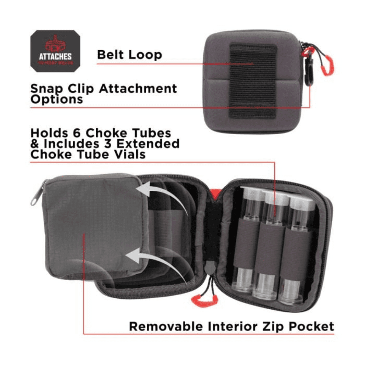 Allen Competitor Choke Tube Molded Case, Holds 6 Choke Tube Gray/Red - 8316 Allen Competitor Choke Tube Molded Case, Holds 6 Choke Tube Gray/Red - 8316