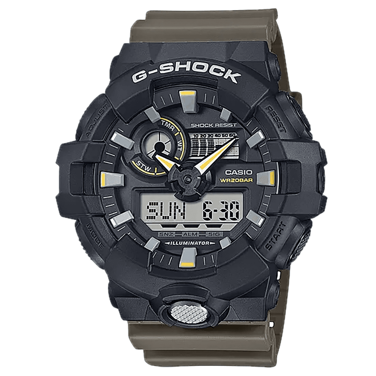 G-Shock Black Dial Green Band CR2016 - GA710TU1A3CR G-Shock Black Dial Green Band CR2016 - GA710TU1A3CR