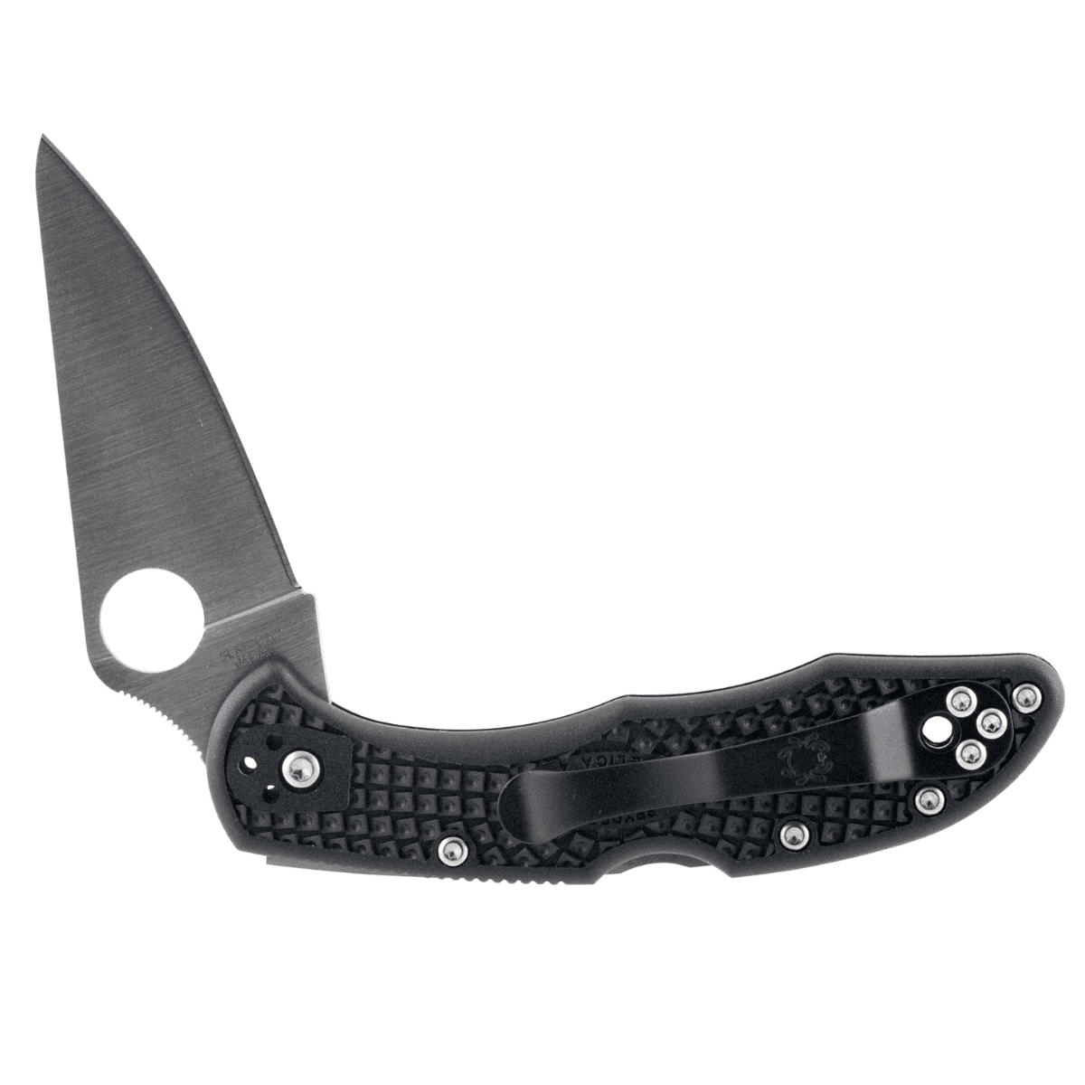 Spyderco Delica Folder 2.875" VG-10 Flat Ground Plain Edge Fiberglass Reinforced Nylon Black - C11FPBK Spyderco Delica Folder 2.875" VG-10 Flat Ground Plain Edge Fiberglass Reinforced Nylon Black - C11FPBK