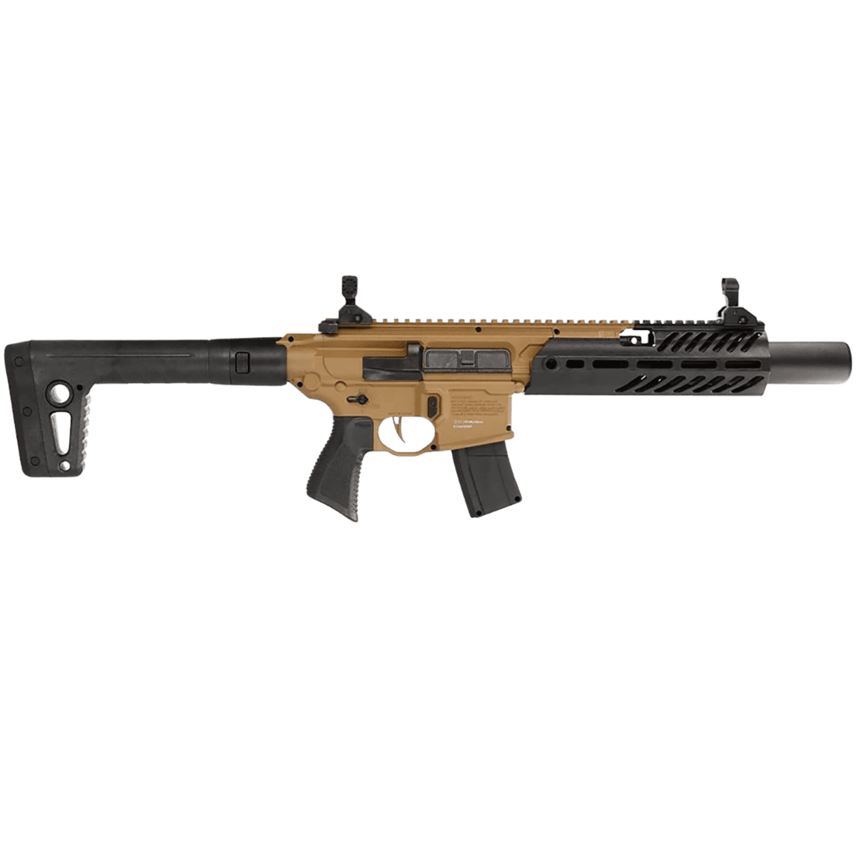 Sig Sauer MCX Canebrake .177 Pellet Airgun with 30rd Magazine, Removable Fixed Stock, Flip-Up Sights, and Flat Trigger - AIRMCXCANEBRAKE Sig Sauer MCX Canebrake .177 Pellet Airgun with 30rd Magazine, Removable Fixed Stock, Flip-Up Sights, and Flat Trigger - AIRMCXCANEBRAKE