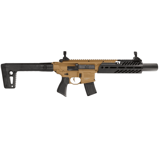 Sig Sauer MCX Canebrake .177 Pellet Airgun with 30rd Magazine, Removable Fixed Stock, Flip-Up Sights, and Flat Trigger - AIRMCXCANEBRAKE Sig Sauer MCX Canebrake .177 Pellet Airgun with 30rd Magazine, Removable Fixed Stock, Flip-Up Sights, and Flat Trigger - AIRMCXCANEBRAKE
