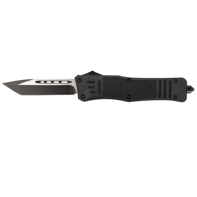 Steel River Knives Spartan 3.75 in Tanto Blade with Black/Silver Finish and 5.5 in Black Aluminum Zinc Alloy Handle - T620BT Steel River Knives Spartan 3.75 in Tanto Blade with Black/Silver Finish and 5.5 in Black Aluminum Zinc Alloy Handle - T620BT