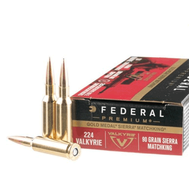 Federal Premium Gold Medal 224 Valkyrie 90 gr Sierra MatchKing BTHP 20 Per Box Federal Premium Gold Medal 224 Valkyrie 90 gr Sierra MatchKing BTHP 20 Per Box
