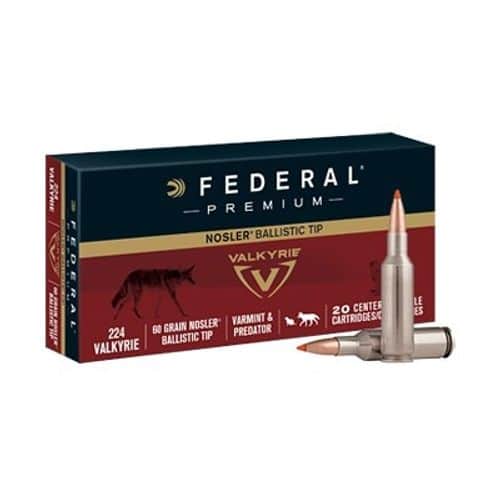 Federal Vital Shok .224 Valkyrie 60gr Nosler Ballistic Tip 20 Round Box Federal Vital Shok .224 Valkyrie 60gr Nosler Ballistic Tip 20 Round Box