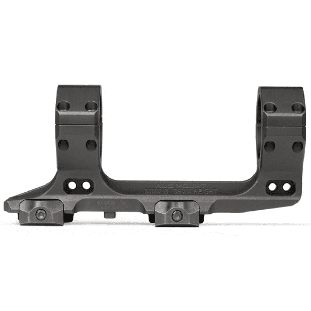 Reptilia LLC AUS Optic Mount, Black 7075-T6 Aluminum 30mm Tube Mil-Spec 1913 Picatinny Rail Mount - 100116 Reptilia LLC AUS Optic Mount, Black 7075-T6 Aluminum 30mm Tube Mil-Spec 1913 Picatinny Rail Mount - 100116