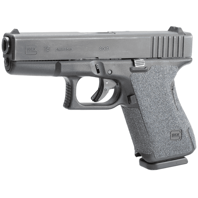 Hogue Wrapter Adhesive Grip, made of Heavy Grit with Black Finish for Glock 17, 17 MOS, 19x, 34 MOS, 45 & 45 MOS Gen 5 (No Backstrap) - 17179 Hogue Wrapter Adhesive Grip, made of Heavy Grit with Black Finish for Glock 17, 17 MOS, 19x, 34 MOS, 45 & 45 MOS Gen 5 (No Backstrap) - 17179