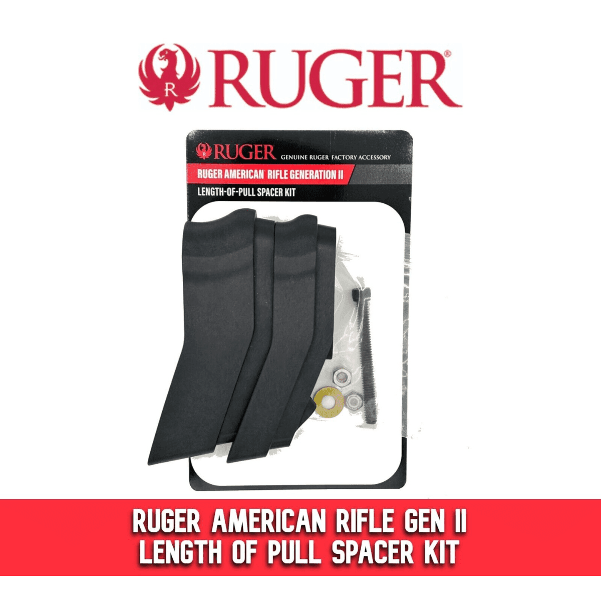 Ruger Length-of-Pull (LOP) Spacer Kit, Generation II Rifle Firearms - 90747 Ruger Length-of-Pull (LOP) Spacer Kit, Generation II Rifle Firearms - 90747