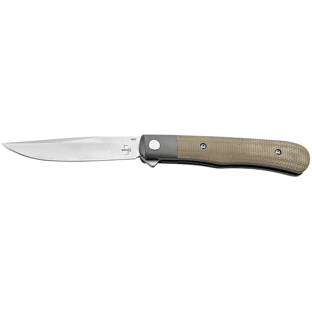 Boker Trapper Knife, 3.23" Plain Nitro-V Blade Micarta Handle - 01BO930 Boker Trapper Knife, 3.23" Plain Nitro-V Blade Micarta Handle - 01BO930