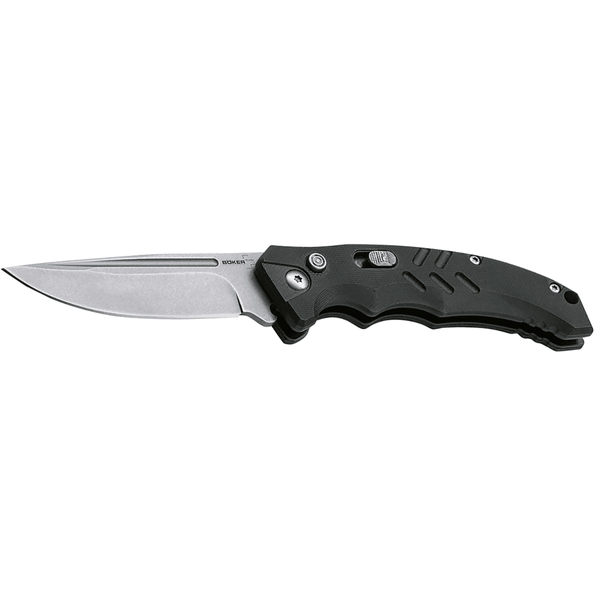 Boker Intention II Folding Knife, 7.87'' OAL Drop Point Plain D2 Steel Blade Black G10 Handle - 01BO482 Boker Intention II Folding Knife, 7.87'' OAL Drop Point Plain D2 Steel Blade Black G10 Handle - 01BO482