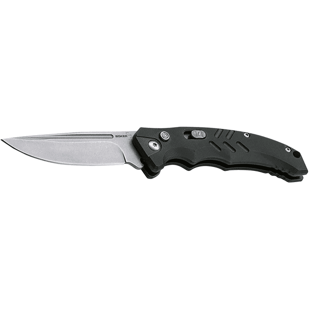 Boker Intention II Folding Knife, 7.87'' OAL Drop Point Plain D2 Steel Blade Black G10 Handle - 01BO482 Boker Intention II Folding Knife, 7.87'' OAL Drop Point Plain D2 Steel Blade Black G10 Handle - 01BO482