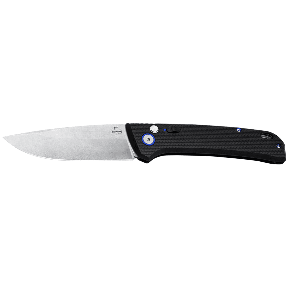 Boker FRND Knife, 3.35" Drop Point Plain Stonewashed D2 Steel Blade 4.52" Black Grivory Handle - 01BO920 Boker FRND Knife, 3.35" Drop Point Plain Stonewashed D2 Steel Blade 4.52" Black Grivory Handle - 01BO920