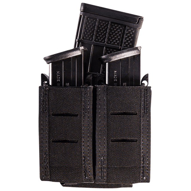 High Speed Gear Duty Double TACO Mag Holder, (2 Pistol/1 Rifle), Black Nylon with MOLLE Exterior, Fits MOLLE & 2" Belt - 41TP02BK High Speed Gear Duty Double TACO Mag Holder, (2 Pistol/1 Rifle), Black Nylon with MOLLE Exterior, Fits MOLLE & 2" Belt - 41TP02BK