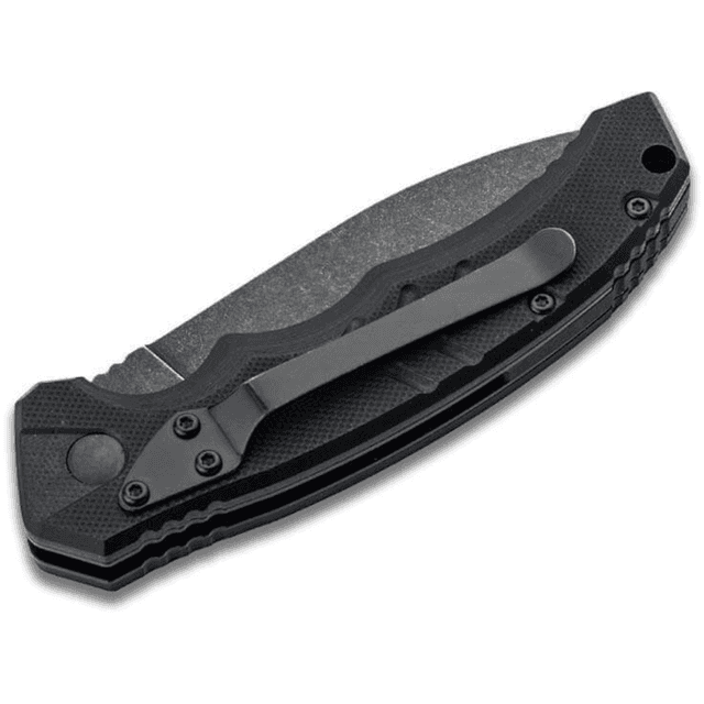 Boker Intention II Knife, 3.35" Folding Dagger Plain D2 Steel Blade Black G10 Handle - 01BO796 Boker Intention II Knife, 3.35" Folding Dagger Plain D2 Steel Blade Black G10 Handle - 01BO796