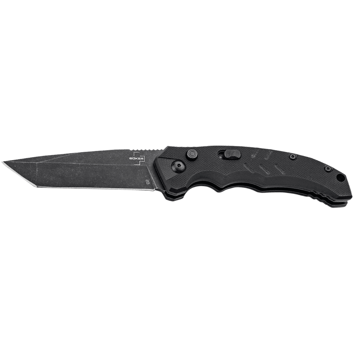 Boker Intention II Knife, 3.07" Folding Tanto Plain D2 Steel Blade Black G10 Handle - 01BO797 Boker Intention II Knife, 3.07" Folding Tanto Plain D2 Steel Blade Black G10 Handle - 01BO797