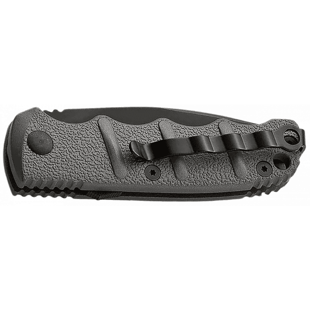 Boker Kalashnikov Knife, 2.52" Drop Point Plain/Serrated Black D2 Steel Blade Gray Aluminum Handle - 01KALS96 Boker Kalashnikov Knife, 2.52" Drop Point Plain/Serrated Black D2 Steel Blade Gray Aluminum Handle - 01KALS96