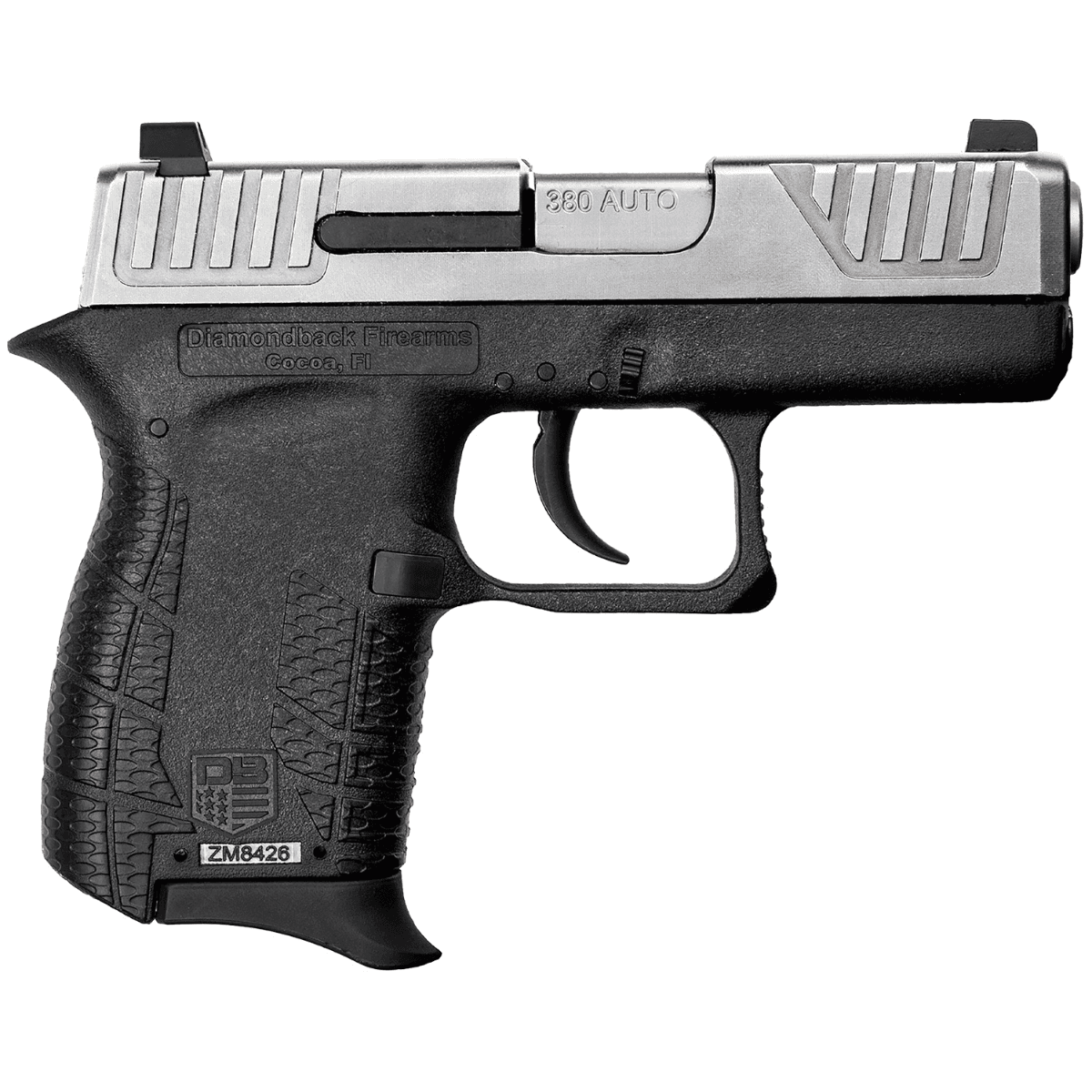 Diamondback DB380 Gen4 Micro-Compact .380 ACP, 6+1, 2.80 in Stainless Steel Barrel, Nickel Boron Slide, Black Polymer Frame – DB0100E022 Diamondback DB380 Gen4 Micro-Compact .380 ACP, 6+1, 2.80 in Stainless Steel Barrel, Nickel Boron Slide, Black Polymer Frame – DB0100E022