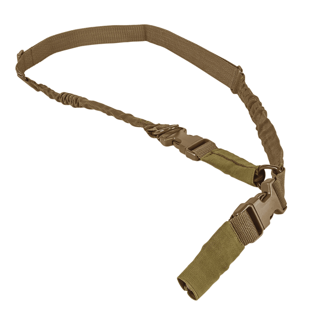 NcStar VISM Adjustable Bungee Sling, 1.25" x 55"-72", Tan Nylon Strap w/Elastic Shock-Cord, 2-Point/1-Point – AARS21PT NcStar VISM Adjustable Bungee Sling, 1.25" x 55"-72", Tan Nylon Strap w/Elastic Shock-Cord, 2-Point/1-Point – AARS21PT