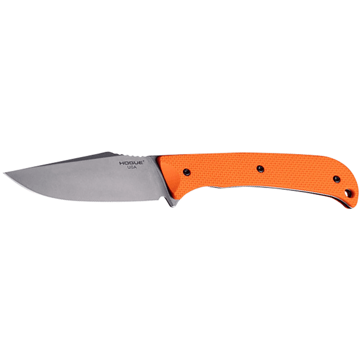 Hogue Extrak Fixed Knife, 3.30" Clip Point Plain Stone Tumbled CPM M4 Tool Steel Blade, Blaze Orange Textured G10 Scales Handle - 35860 Hogue Extrak Fixed Knife, 3.30" Clip Point Plain Stone Tumbled CPM M4 Tool Steel Blade, Blaze Orange Textured G10 Scales Handle - 35860